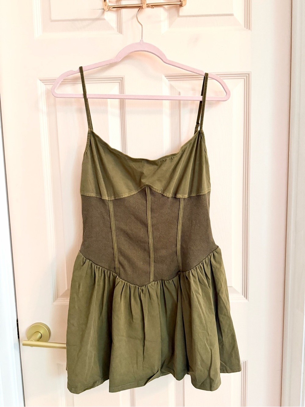 NWT olive green widow romper